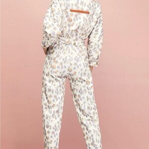 Nocturne animal print denim jumpsuit with tags